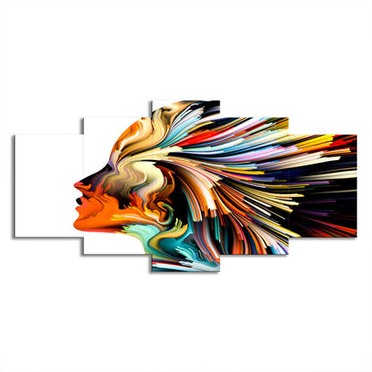 Avelena | Digital Print Frau Wandkunst Gelb-Weiß Modernismus Neuheit Leinwand für Wohnzimmer