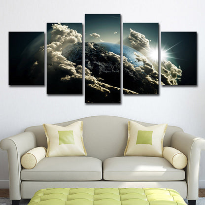 Avelena | Digital Print Planet Leinwand Dunkelblau Science-Fiction Wandkunst für Das Wohnzimmer