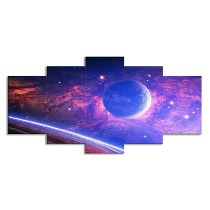 Avelena | Science-Fiction-Wandkunst Lila Universum Planeten Leinwand für Hausinterieur