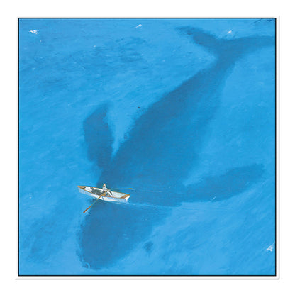 Avelena | Blauer Dolphin und Boot Canvas Texturiertes Tropisches Esszimmer Wanddecor, Mehrere Größen
