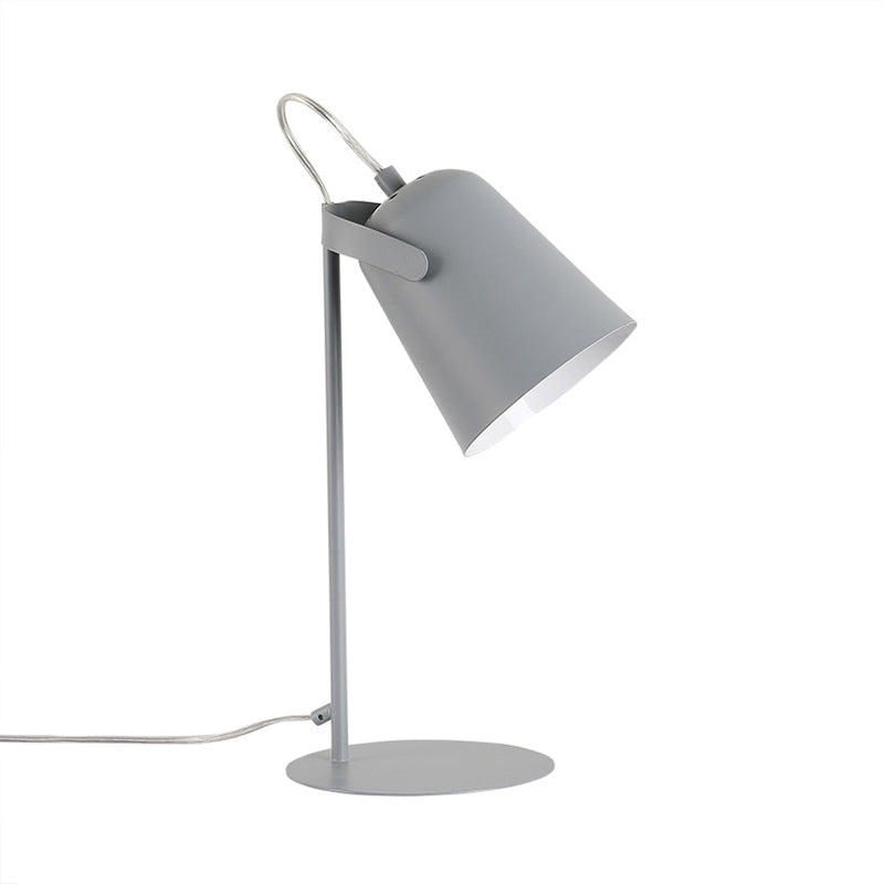 Avelena | Verstellbare Barre Shade Schreibtischlampe Macaron Stil Metallisch 1 Licht Schlafzimmer Stehlampe Schreibtischlicht In Schwarz/Grau