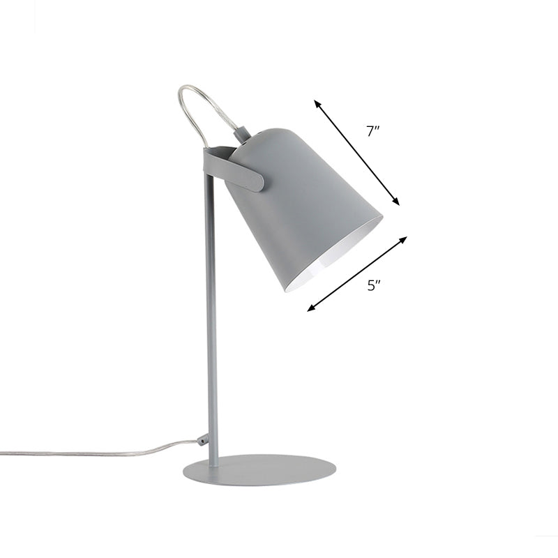 Avelena | Verstellbare Barre Shade Schreibtischlampe Macaron Stil Metallisch 1 Licht Schlafzimmer Stehlampe Schreibtischlicht In Schwarz/Grau