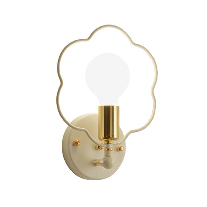 Avelena | Metall Stern/Blume/Liebendes Herz Wandlampe Einfacher Stil 1 Licht Wandmontierte Beleuchtung In Weiß für Das Arbeitszimmer