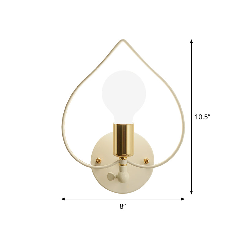 Avelena | Metall Stern/Blume/Liebendes Herz Wandlampe Einfacher Stil 1 Licht Wandmontierte Beleuchtung In Weiß für Das Arbeitszimmer