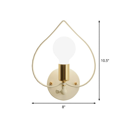 Avelena | Metall Stern/Blume/Liebendes Herz Wandlampe Einfacher Stil 1 Licht Wandmontierte Beleuchtung In Weiß für Das Arbeitszimmer