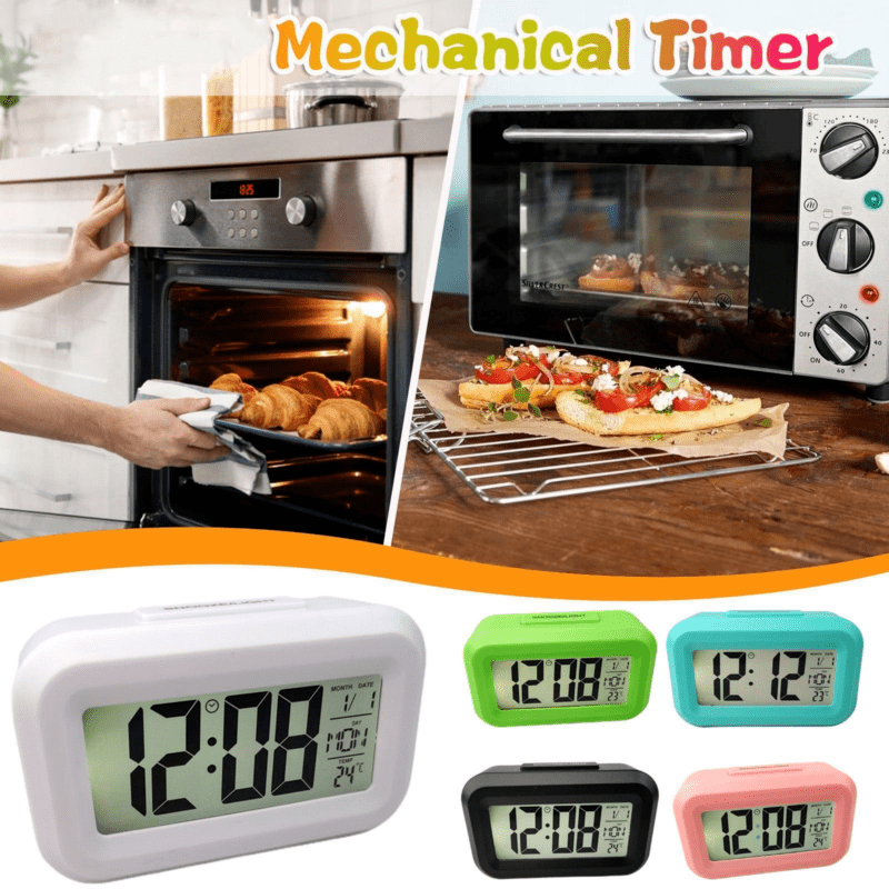 Avelena | Uhr Kompakt Lcd Wecker mit Sound und Temperatur