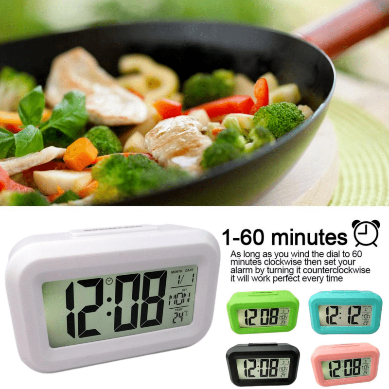 Avelena | Uhr Kompakt Lcd Wecker mit Sound und Temperatur