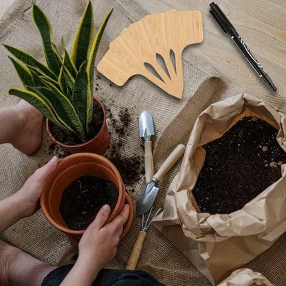 Avelena | Pflanzenschilder aus Holz für Garten und Balkon – Wiederbeschreibbare Etiketten für Kräuter und Pflanzen
