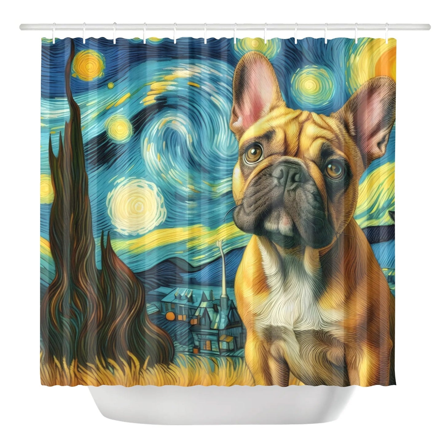 Avelena | Stormy Duschvorhang Für Frenchie-Liebhaber