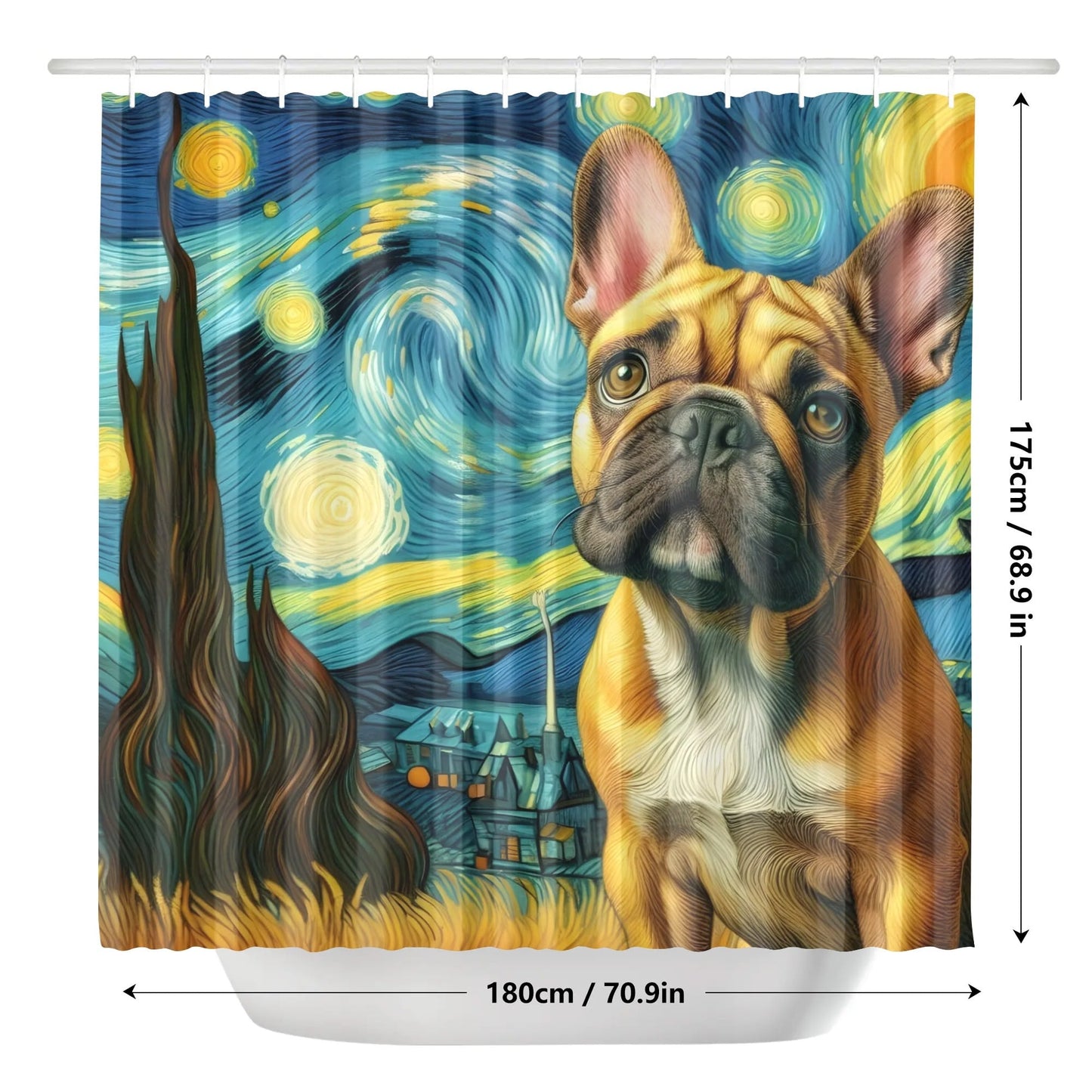 Avelena | Stormy Duschvorhang Für Frenchie-Liebhaber