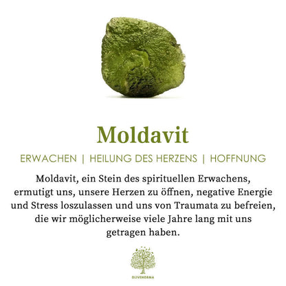 Avelena | Feine natürliche Moldavit-Halskette Lyra