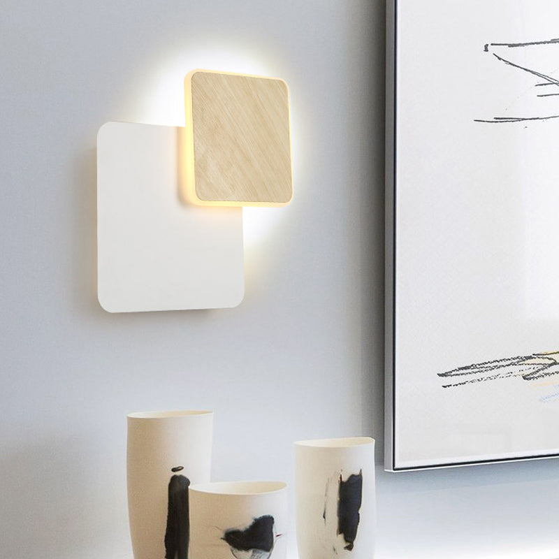 Avelena | Einfacher Stil Slim Panel Wandlicht Holz Acryl Energiesparend Wandleuchte für Flur Küche