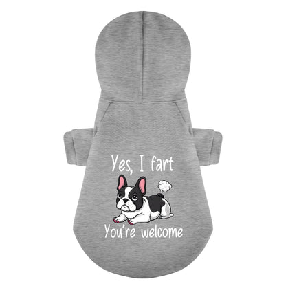 Avelena | Ja, Ich Pupse. Bitte Schön Personalisierte Französische Bulldoggen Kapuzenpullover Mit Lustigen Sprüchen – Stylisch, Gemütlich Und Premium 100% Baumwolle