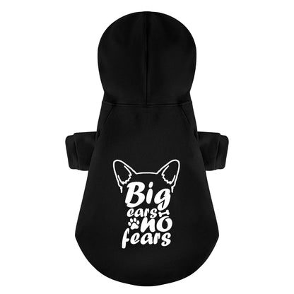 Avelena | Große Ohren, Keine Angst Personalisierte Französische Bulldogge Hoodies Mit Lustigen Zitaten – Stilvoll, Gemütlich Und Premium 100% Baumwolle