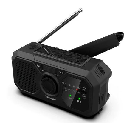 Avelena | Tragbares Notfallradio mit Solarpanel und Handkurbel – FM/AM Empfang und Powerbank-Funktion