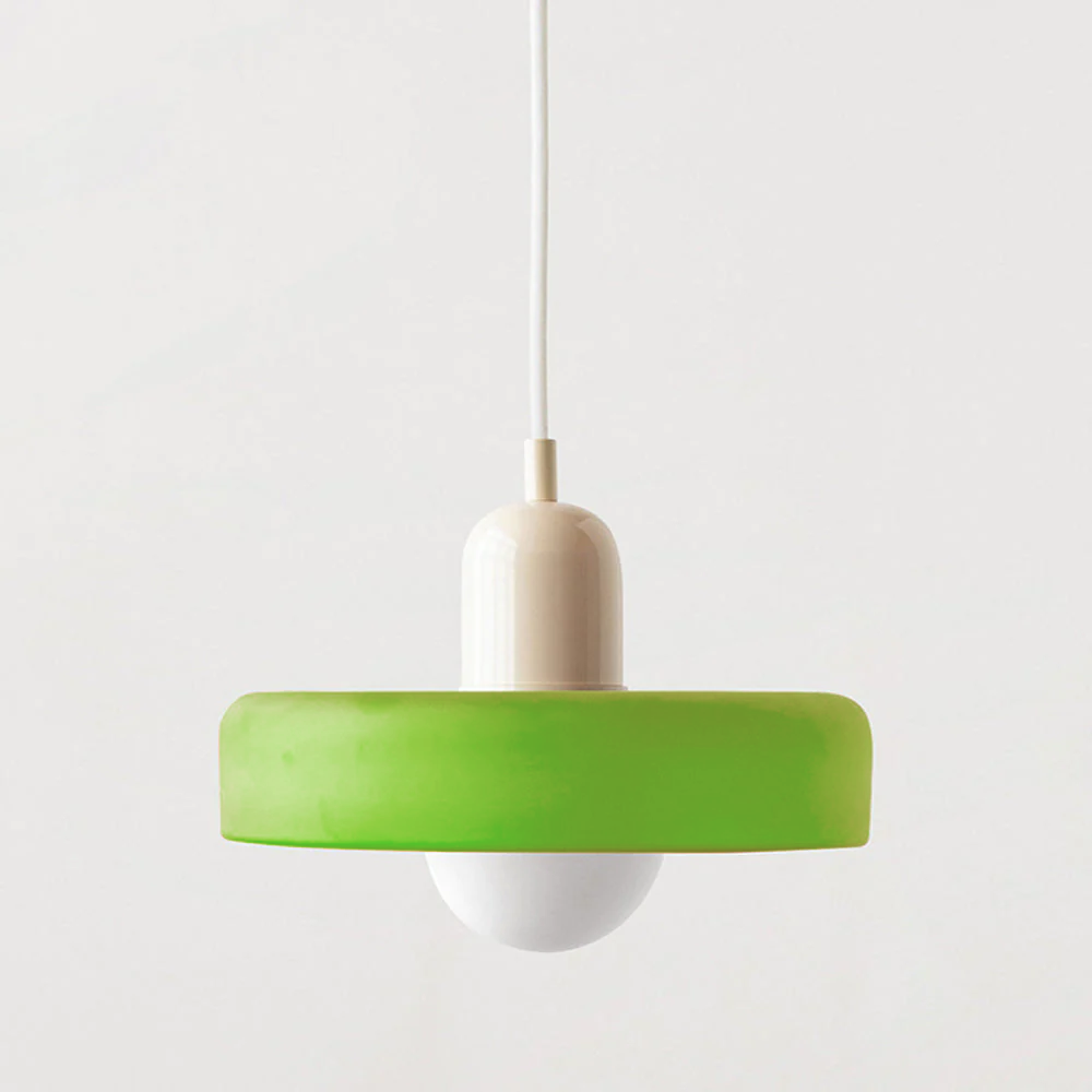 Avelena |  Pendelleuchte aus farbigem Glas | Elegante Hängeleuchte im Bauhaus-Stil | Designlampe für Wohnzimmer & Esszimmer