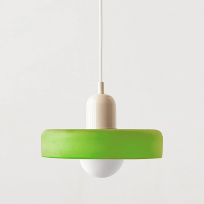 Avelena |  Pendelleuchte aus farbigem Glas | Elegante Hängeleuchte im Bauhaus-Stil | Designlampe für Wohnzimmer & Esszimmer