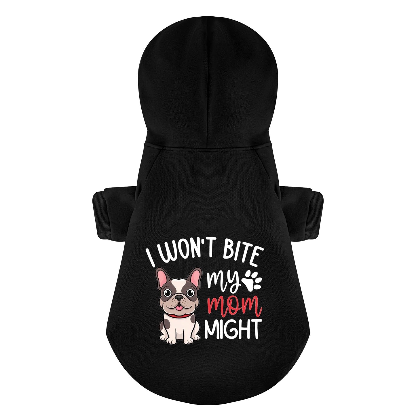 Avelena | Ich Beiße Nicht, Meine Mutter Könnte - Personalisierte Französische Bulldoggen-Hoodies Mit Lustigen Sprüchen – Stilvoll, Gemütlich Und Premium 100% Baumwolle