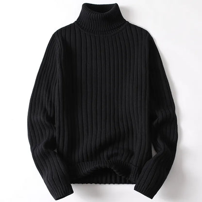 Avelena | Rollkragenpullover Mann Uni & Gestreift