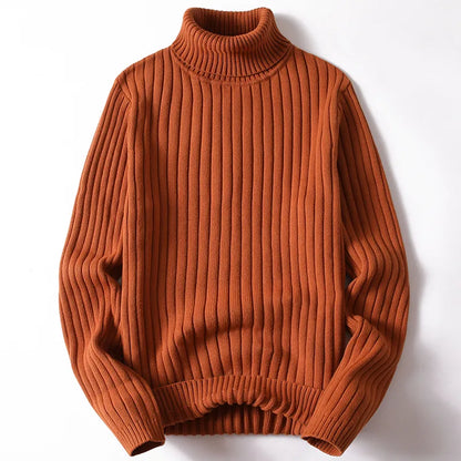 Avelena | Rollkragenpullover Mann Uni & Gestreift