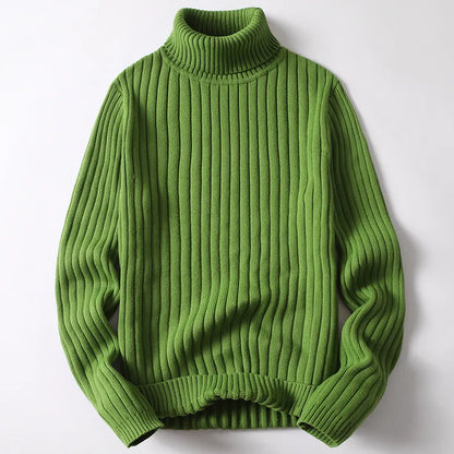 Avelena | Rollkragenpullover Mann Uni & Gestreift