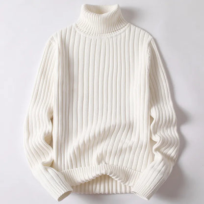 Avelena | Rollkragenpullover Mann Uni & Gestreift