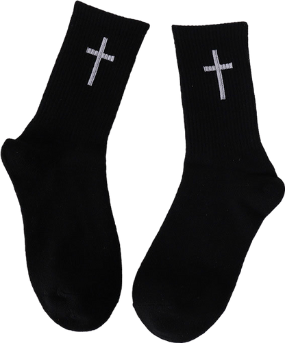 Avelena | Schwarze und weiße Kreuzsocken