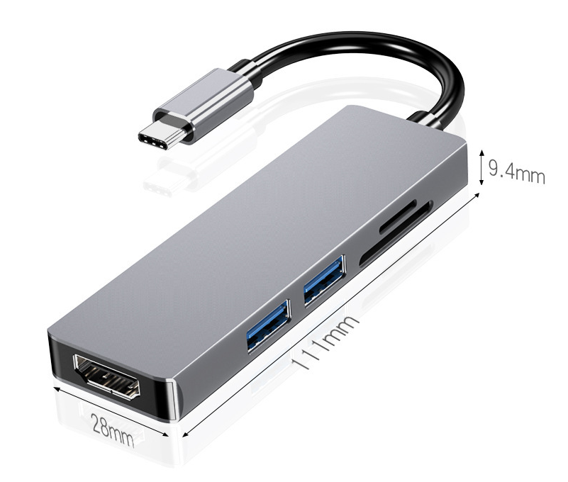 Avelena | StreamPort | USB-C Hub – Kompakte 5-in-1 Lösung mit HDMI 4K