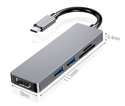 Avelena | StreamPort | USB-C Hub – Kompakte 5-in-1 Lösung mit HDMI 4K