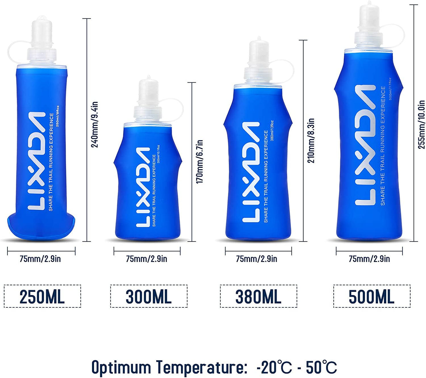 Avelena | Zusammenklappbare Wasserflaschen, Faltbare Bpa-Freie Hydrationswasserflaschen Für Outdoor-Laufen, Wandern Und Radfahren