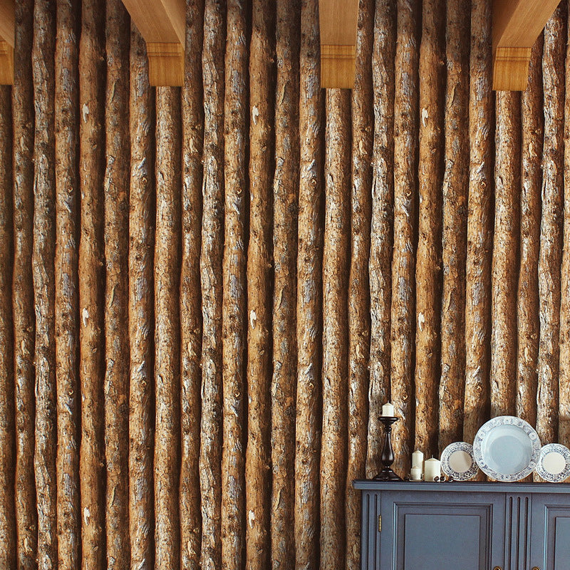 Avelena | Ländertapete Rolle Dunkel Gefärbt Holzstang Muster Wandkunst, 33' L X 20,5" B