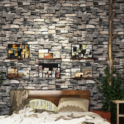 Avelena | Cottage Backstein Tapete Rolle Pvc Wasserdicht Hellfarbe Wandkunst für Wohnzimmer