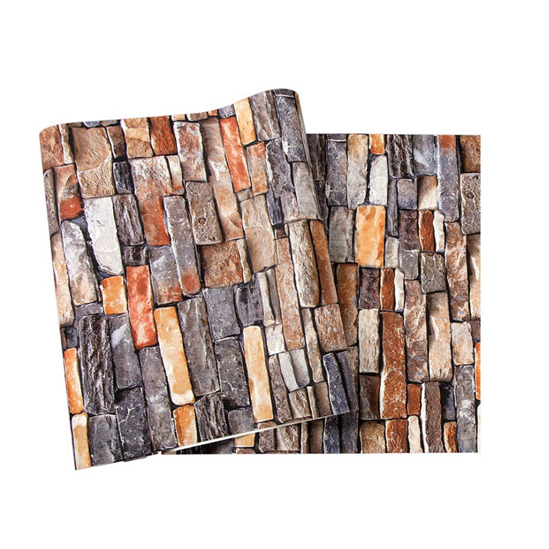 Avelena | Cottage Backstein Tapete Rolle Pvc Wasserdicht Hellfarbe Wandkunst für Wohnzimmer