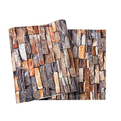 Avelena | Cottage Backstein Tapete Rolle Pvc Wasserdicht Hellfarbe Wandkunst für Wohnzimmer