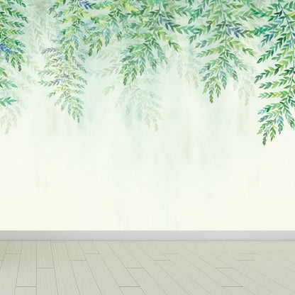 Avelena | Riesige Blätter Wandtattoo für Badezimmer Botanische Wandkunst In Pastellfarbe, Feuchtigkeitsbeständig