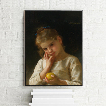 Avelena | Texturierten Junges Mädchen Kunstdruck Leinwand Renaissance Stil Gemälde für Mädchen Schlafzimmer