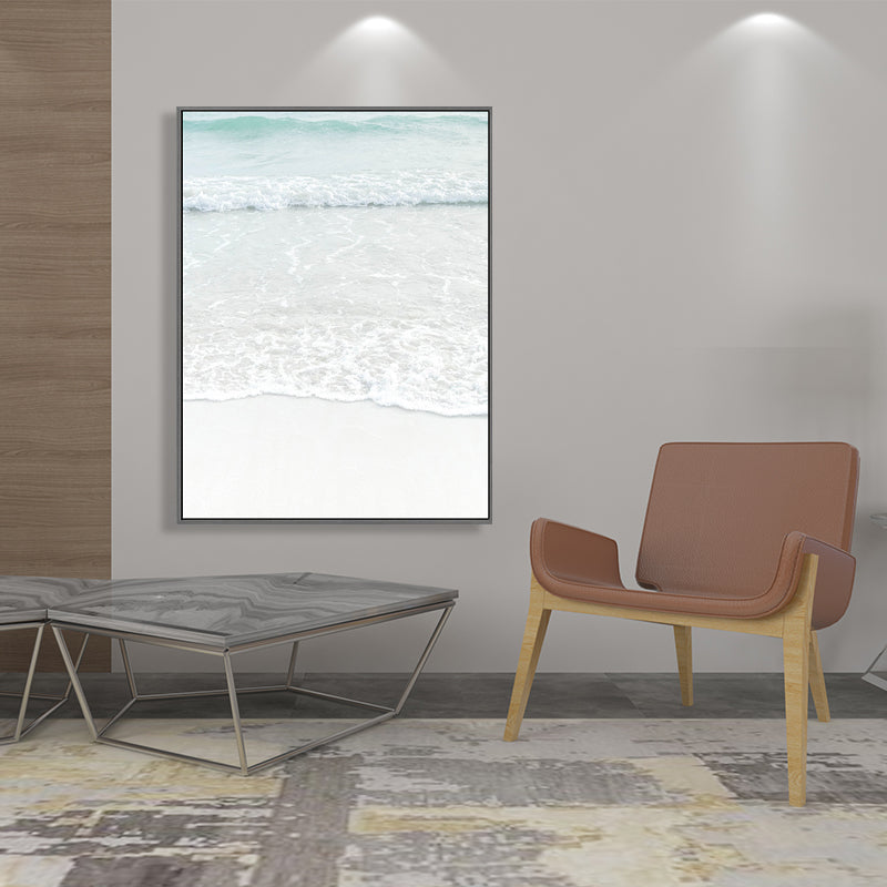 Avelena | Beige Seewasser Wandkunst Dekor Tropischer Stil Texturierte Leinwanddruck für das Esszimmer