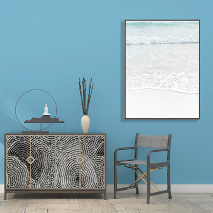 Avelena | Beige Seewasser Wandkunst Dekor Tropischer Stil Texturierte Leinwanddruck für das Esszimmer