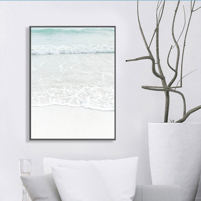 Avelena | Beige Seewasser Wandkunst Dekor Tropischer Stil Texturierte Leinwanddruck für das Esszimmer
