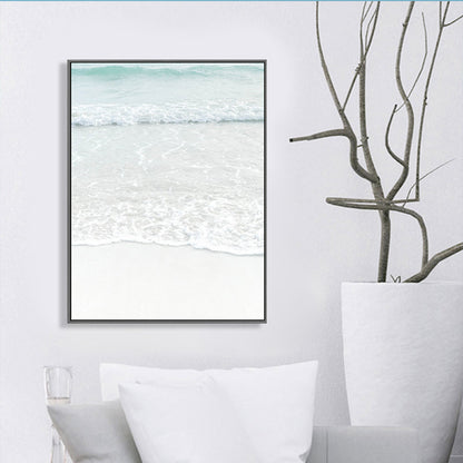Avelena | Beige Seewasser Wandkunst Dekor Tropischer Stil Texturierte Leinwanddruck für das Esszimmer