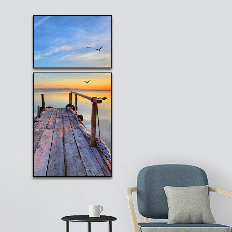 Avelena | Fotografien Seascape Wandkunst Druck Mehrteilig Modernes Schlafzimmer Leinwand In Helle Farbe