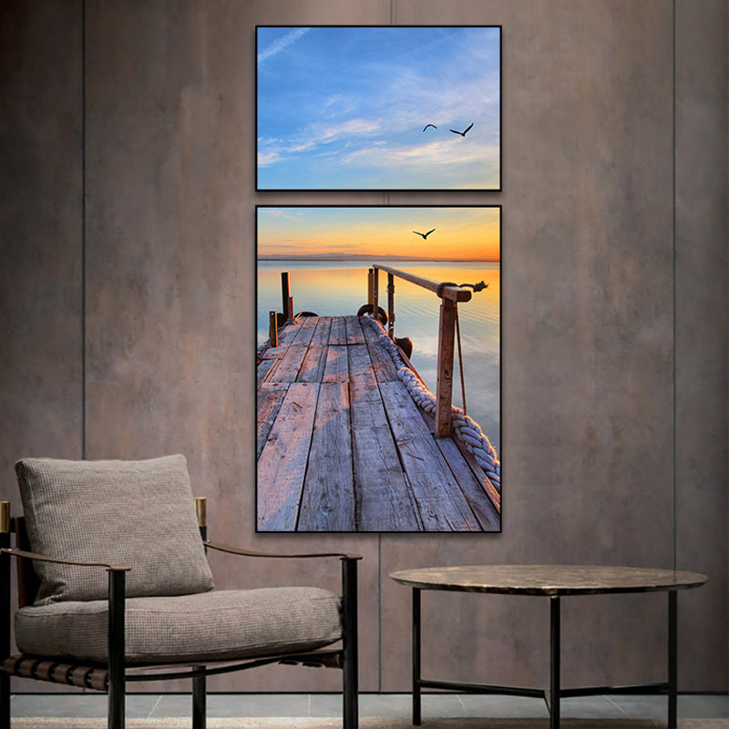 Avelena | Fotografien Seascape Wandkunst Druck Mehrteilig Modernes Schlafzimmer Leinwand In Helle Farbe