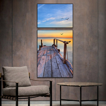 Avelena | Fotografien Seascape Wandkunst Druck Mehrteilig Modernes Schlafzimmer Leinwand In Helle Farbe