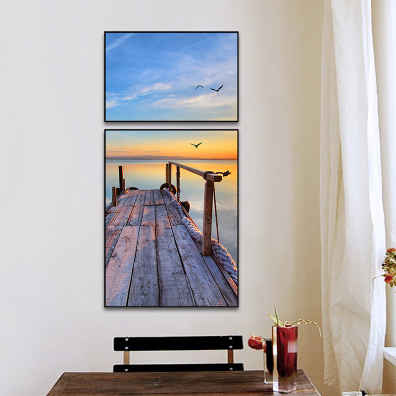 Avelena | Fotografien Seascape Wandkunst Druck Mehrteilig Modernes Schlafzimmer Leinwand In Helle Farbe