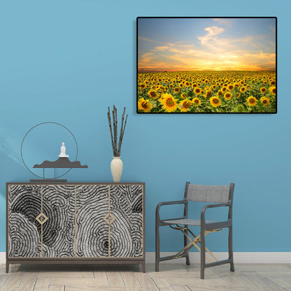 Avelena | Moderne Fotografien Sonnenblumen Kunst Druck Helle Texturierte Wanddekoration für Das Kinderzimmer