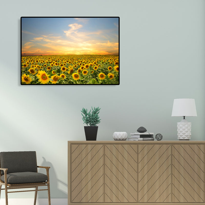 Avelena | Moderne Fotografien Sonnenblumen Kunst Druck Helle Texturierte Wanddekoration für Das Kinderzimmer