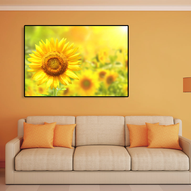 Avelena | Moderne Fotografien Sonnenblumen Kunst Druck Helle Texturierte Wanddekoration für Das Kinderzimmer