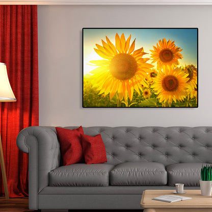 Avelena | Moderne Fotografien Sonnenblumen Kunst Druck Helle Texturierte Wanddekoration für Das Kinderzimmer