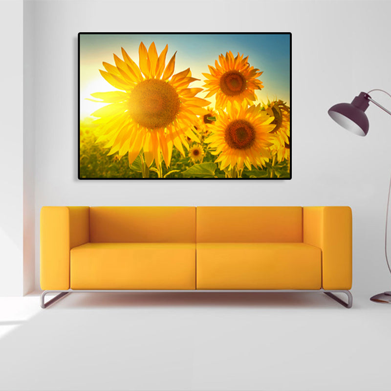 Avelena | Moderne Fotografien Sonnenblumen Kunst Druck Helle Texturierte Wanddekoration für Das Kinderzimmer