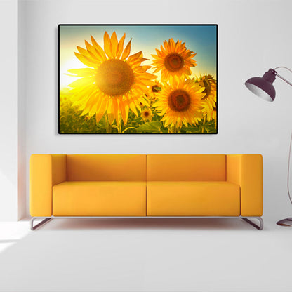Avelena | Moderne Fotografien Sonnenblumen Kunst Druck Helle Texturierte Wanddekoration für Das Kinderzimmer